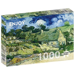 Puzzle 1000 el. Chaty kryte słomą w Cordeville, Vincent van Gogh