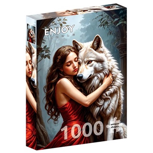 Puzzle 1000 el. Dziewczyna i wilk