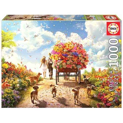 Puzzle 1000 el. Kwiecisty spacer