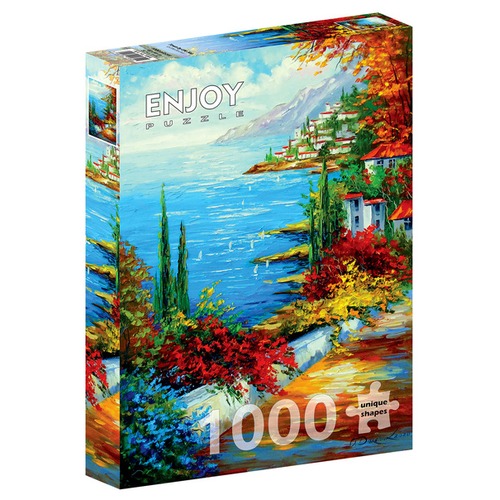 Puzzle 1000 el. Miasteczko nad morzem