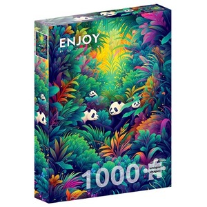 Puzzle 1000 el. Pandy wielkie w dżungli