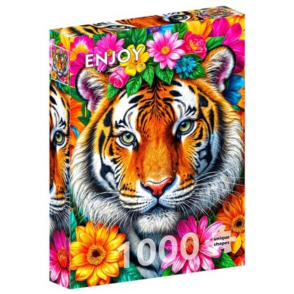 Puzzle 1000 el. Paski i kwiaty