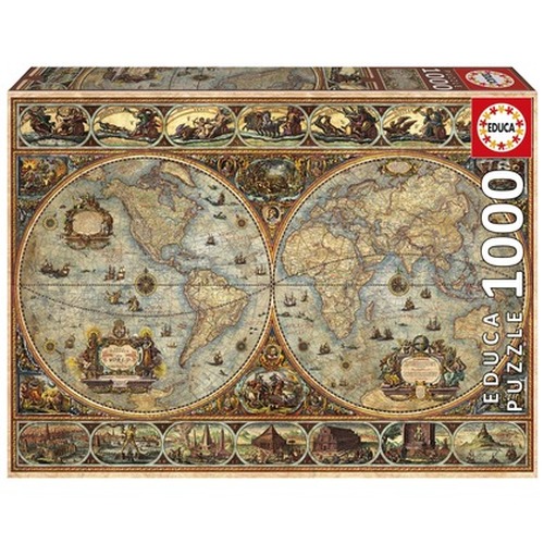 Puzzle 1000 el. Stara mapa świata