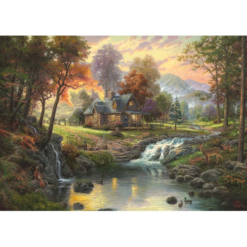 Puzzle 1000 el. THOMAS KINKADE Górskie zacisze