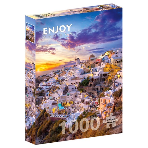 Puzzle 1000 el. Zachód słońca w Santorini / Grecja