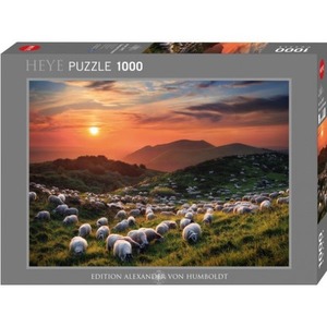 Puzzle 1000 elementów Owce i wulkany