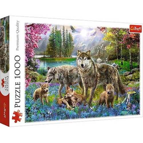 Puzzle 1000 elementów - Wilcza rodzina