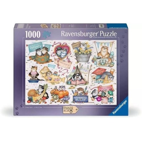 Puzzle 1000 Kalendarz Szalonych Kotów