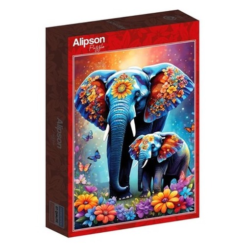 Puzzle 1000 Matczyna miłość - Słonie