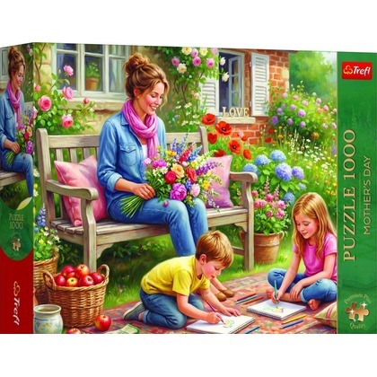 Puzzle 1000 Mother\'s Day: Rodzina w ogrodzie TREFL