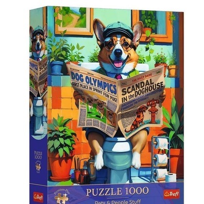 Puzzle 1000 Premium Plus Corgi w Toalecie TREFL