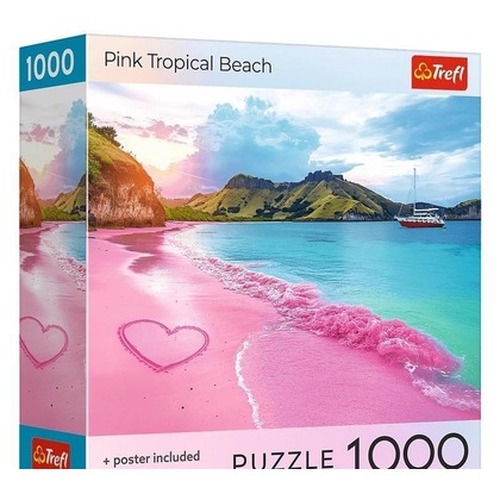 Puzzle 1000 USA Collection: Pink Beach TREFL