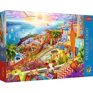 Puzzle 1000 Z wizytą na Santorini TREFL