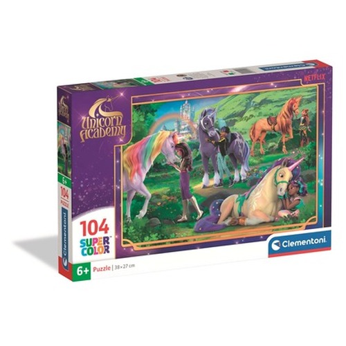 Puzzle 104 Super kolor Unicorn Academy 25093