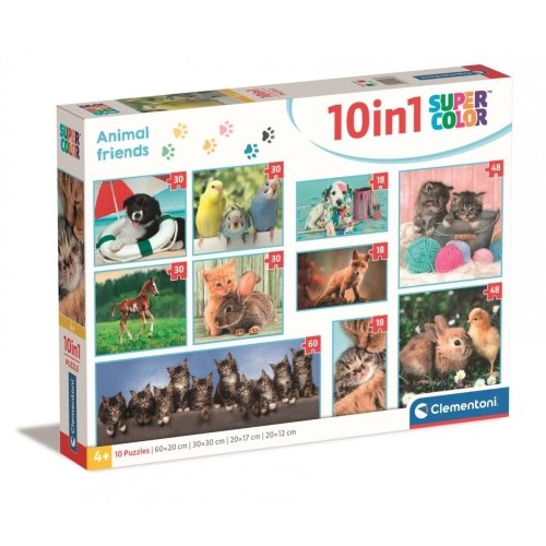 Puzzle 10w1 Super Kolor Animal Friends