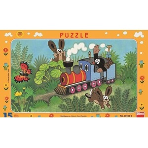 Puzzle 15 Ramkowe Krecik i ciuchcia DINO