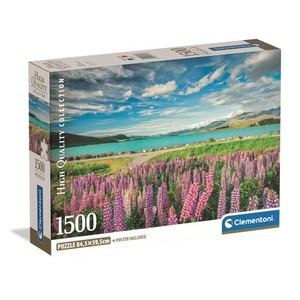 Puzzle 1500 Compact  Lupins At lake Tekapo