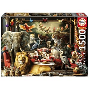 Puzzle 1500 el. Zwierzęta w salonie