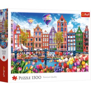 Puzzle 1500 Kolorowy Amsterdam