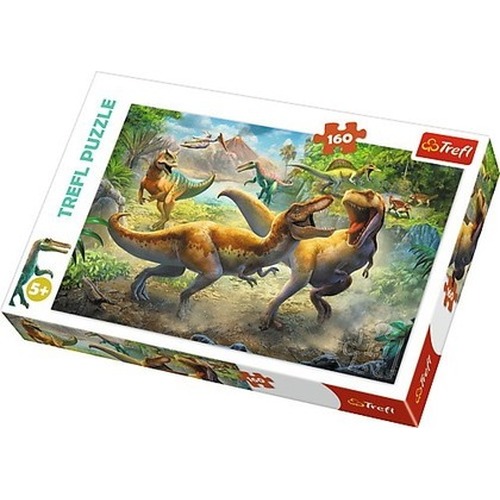 Puzzle 160 elementów Walczące Tyranozaury