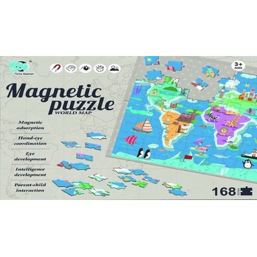 Puzzle 168 magnetyczne Mapa Świata