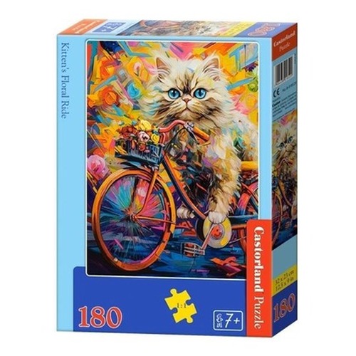 Puzzle 180 Kitten\'s Floral Ride CASTOR