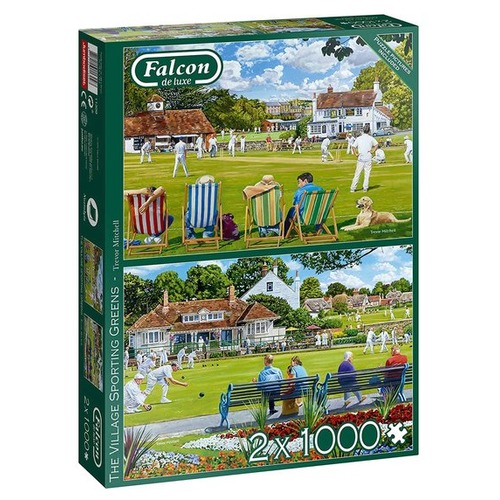 Puzzle 2 x 1000 el. FALCON Krykiet & Boule