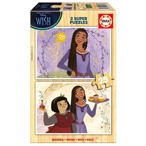 Puzzle 2 x 25 el. Życzenie (drewno)