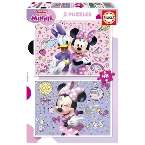 Puzzle 2 x 48 el. Myszka Minnie