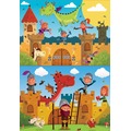 Puzzle 2 x 48 el. Smoki i rycerze