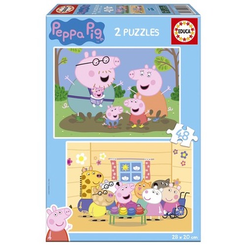 Puzzle 2 x 48 el. Świnka Peppa