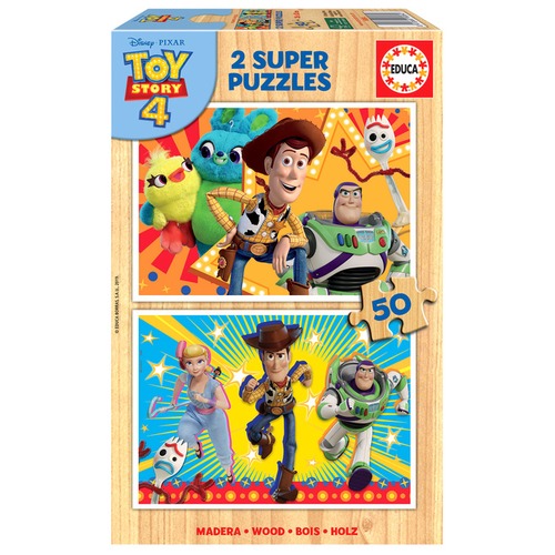 Puzzle 2 x 50 el. Toy Story 4 (drewniane)