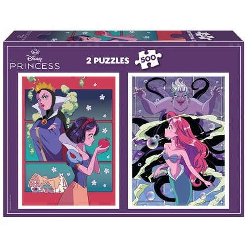 Puzzle 2 x 500 el. Królewna Śnieżka / Mała Syrenka
