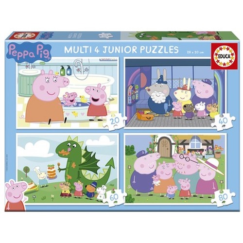 Puzzle 20 el. + 40 el. + 60 el. + 80 el. Świnka Peppa