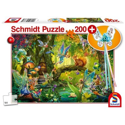 Puzzle 200 el. Leśne wróżki + różdżka