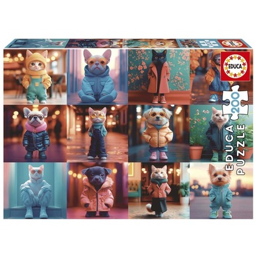 Puzzle 200 el. Moda wśród zwierząt