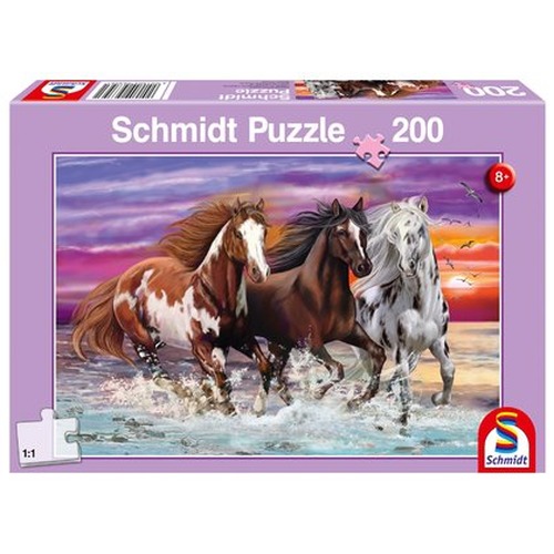 Puzzle 200 el. Trzy dzikie konie