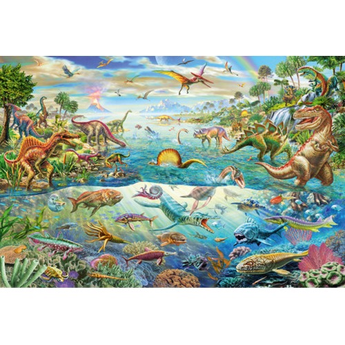 Puzzle 200 el. Świat dinozaurów