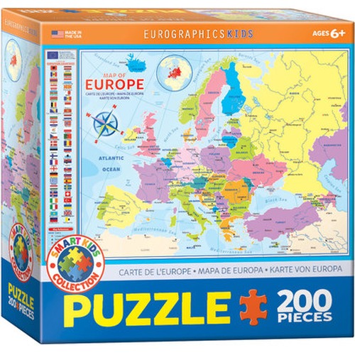 Puzzle 200 Smartkids Map of Europa 6200-5374