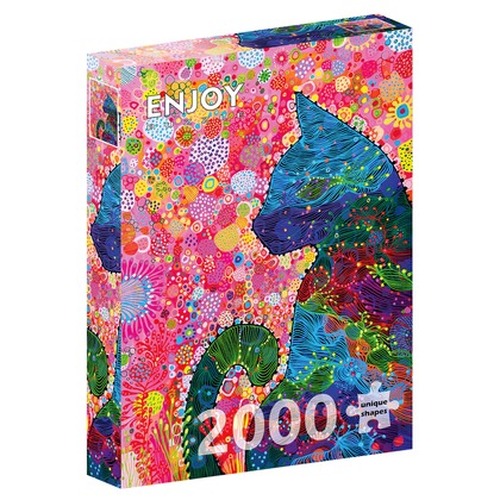 Puzzle 2000 el. Kolorowy kot