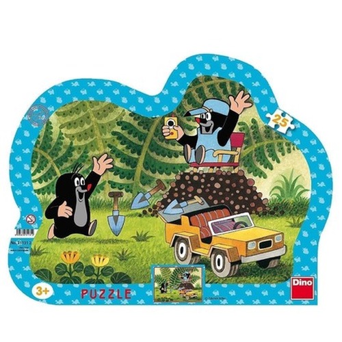 Puzzle 25 ramkowe Krecik i samochodzik