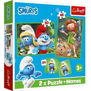 Puzzle 2w1 + memos Wesołe zabawy Smerfów  93656