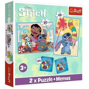 Puzzle 2w1 + memos Wesoły dzień Lilo&Stitch TREFL