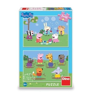 Puzzle 2w1 Świnka Peppa i przyjaciele