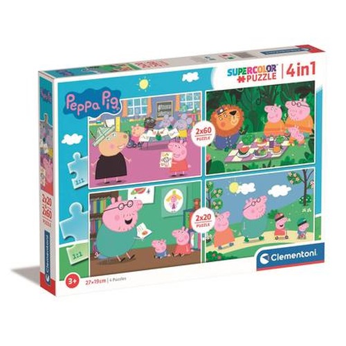 Puzzle 2x20+2x60 super kolor Peppa Pig 24799
