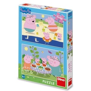Puzzle 2x48 Świnka Peppa na wakacjach