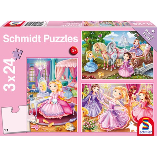 Puzzle 3 x 24 el. Księżniczki