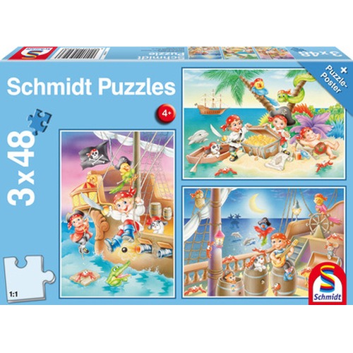 Puzzle 3 x 48 el. Załoga piracka