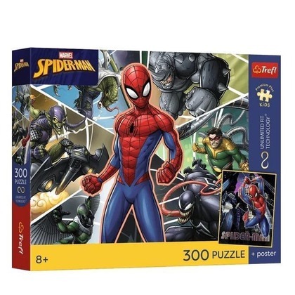Puzzle 300 Marvel - Uktyty Bohater + plakat TREFL