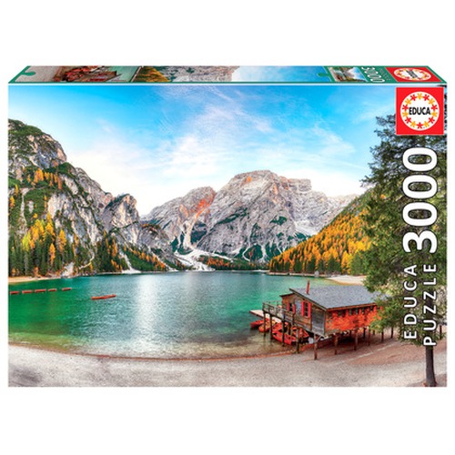 Puzzle 3000 el. Jezioro Braies / Włochy